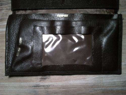 Vintage ladies  brown Ostrich leather Travel Passport Wallet