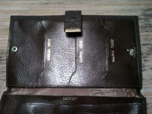 Vintage ladies  brown Ostrich leather Travel Passport Wallet