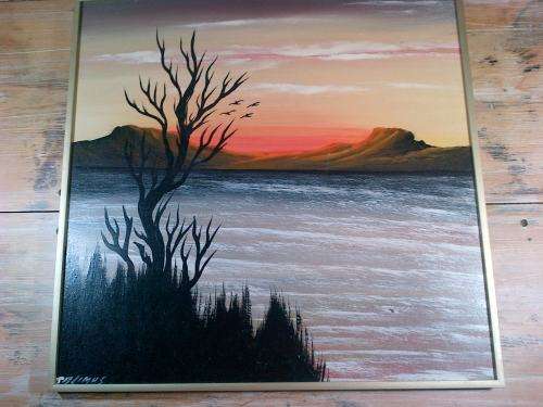 Two Original framed Oil Paintings of a river scene signed by Salimus.