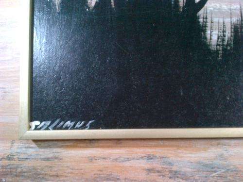 Two Original framed Oil Paintings of a river scene signed by Salimus.