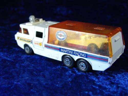 Vintage large Dunlop Matchbox Super kings Racing car Transporter with racing car - 1972