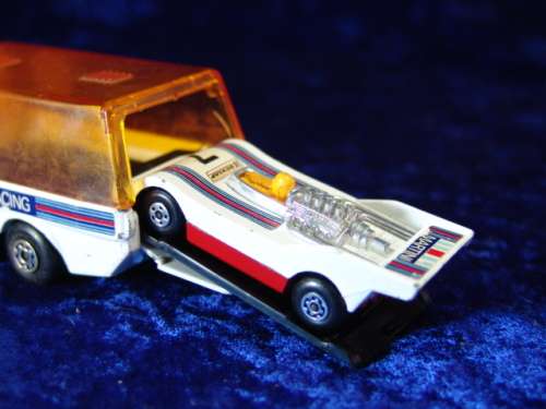 Vintage large Dunlop Matchbox Super kings Racing car Transporter with racing car - 1972