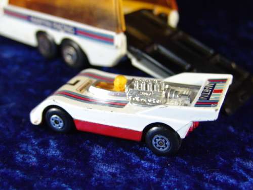 Vintage large Dunlop Matchbox Super kings Racing car Transporter with racing car - 1972