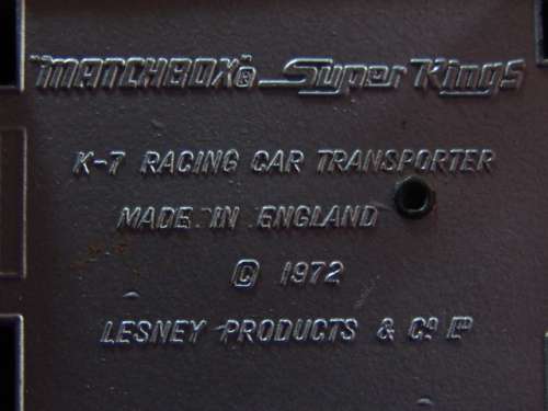 Vintage large Dunlop Matchbox Super kings Racing car Transporter with racing car - 1972