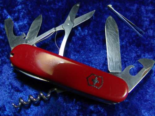 Vintage Swiss  "Officier Suisse"  Multi Blade red cross Army pocket Knife
