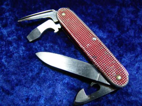 Vintage Victorinox Red Swiss multi Blade Army pocket Knife