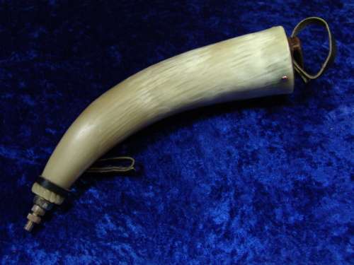 Antique Cow Horn Blackpowder Flask, possibly Boer war, very rare find