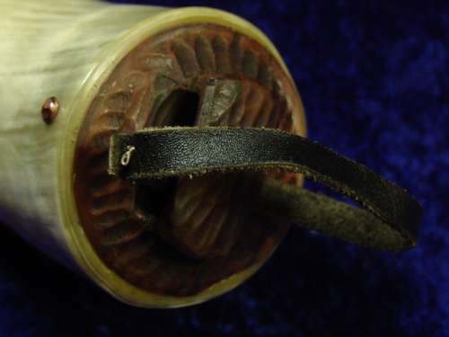 Antique Cow Horn Blackpowder Flask, possibly Boer war, very rare find