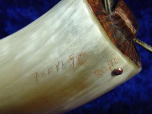 Antique Cow Horn Blackpowder Flask, possibly Boer war, very rare find