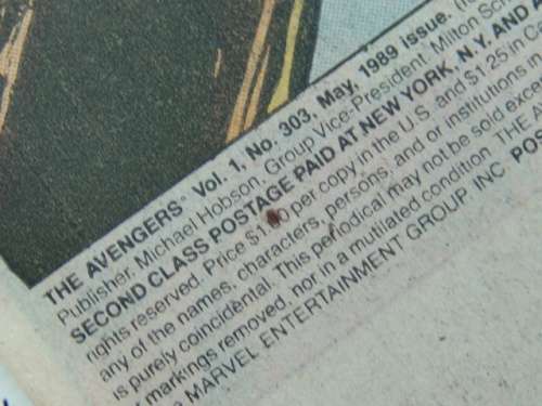 Vintage The Avengers, Vol. 1, No. 303 -  May 1989