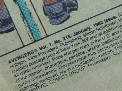 Vintage  Avengers Vol. 1, No. 215  "Molecule Man" - January 1982