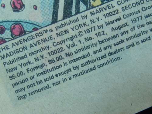 Vintage The Avengers, Vol. 1, No.162 - August 1977