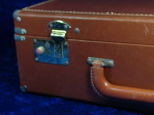 Vintage Brown Faux Leather Travelling Suitcase - excellent condition
