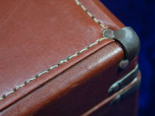 Vintage Brown Faux Leather Travelling Suitcase - excellent condition