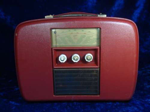 Vintage 1950's Art Deco style Portable Tube Radio - Audiola - Denmark - guaranteed working condition