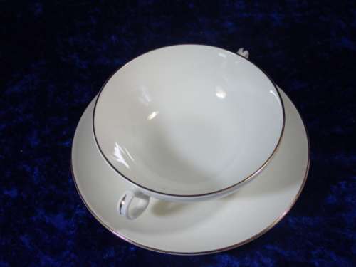 Constantia porcelain Double handle soup Cups and Saucers x 12