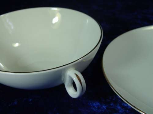 Constantia porcelain Double handle soup Cups and Saucers x 12