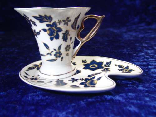 Vintage porcelain Snack Tray Plate and Cup