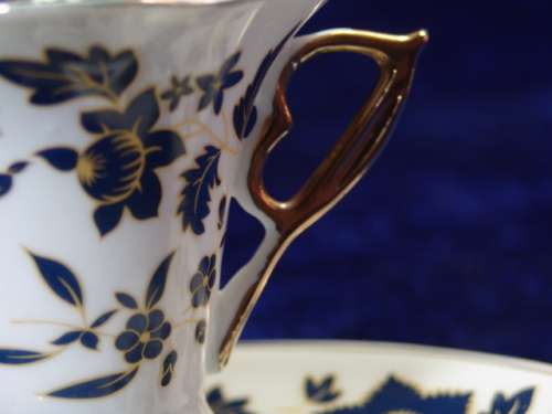 Vintage porcelain Snack Tray Plate and Cup