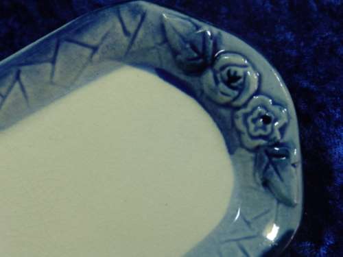 Vintage delft style blue and white, Cow shaped Creamer with tray