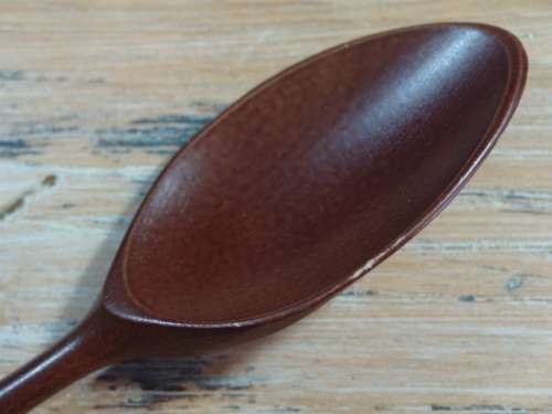 Vintage delft style blue and white Ceramic Handle Wooden Spoon