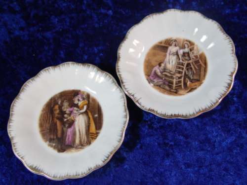 Vintage Royal Vermont porcelain hand painted Plates x 2 - No.3436