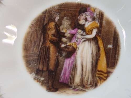 Vintage Royal Vermont porcelain hand painted Plates x 2 - No.3436