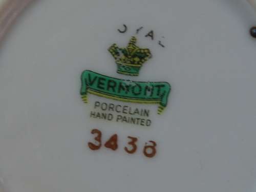 Vintage Royal Vermont porcelain hand painted Plates x 2 - No.3436