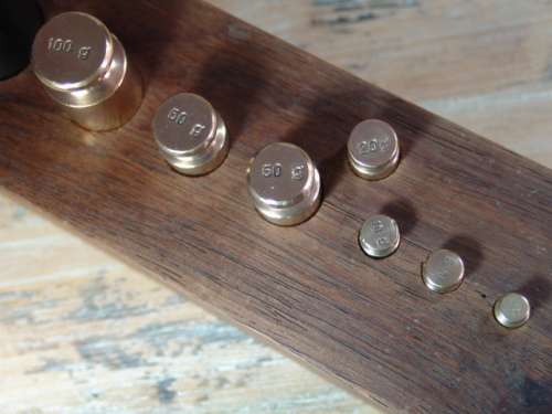 Vintage Barkel Brass and Metal Scale Weights - Full Set