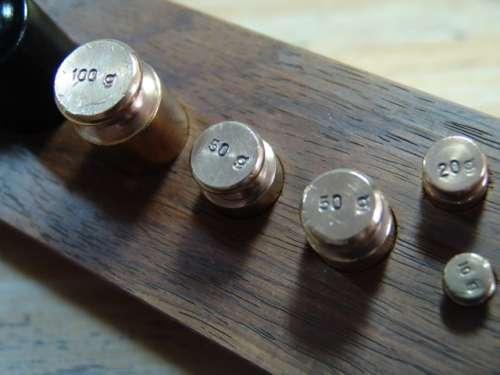 Vintage Barkel Brass and Metal Scale Weights - Full Set