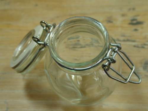 Set of 4 Mini Glass Jars with rubber seal Clip Lids