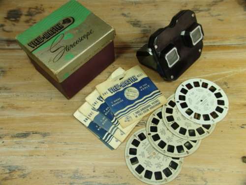Vintage View Master Stereoscope 3D Viewer with picture reels - Sawyer Inc. - in original Box