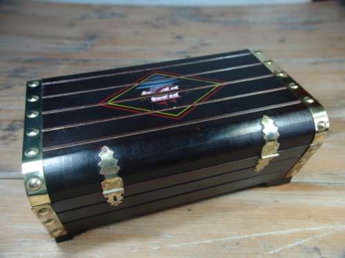 Vintage Large wooden "Treasure chest" Musical Jewelry Box