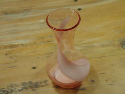 Pink and white Glass Vase