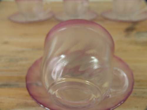 5 x Arcoroc glass Tea cup and saucer  Sets - Duo's made in France