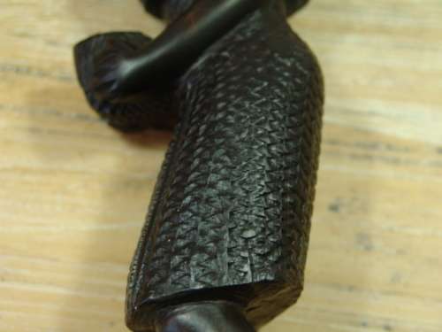 Wooden hand carved Statue of an African woman with a Baby on her back - 340mm