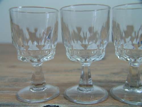 5 x Arcoroc glass Coblets - from France