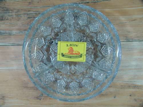 Vintage Glass 3 division snack servers - 2 in the lot