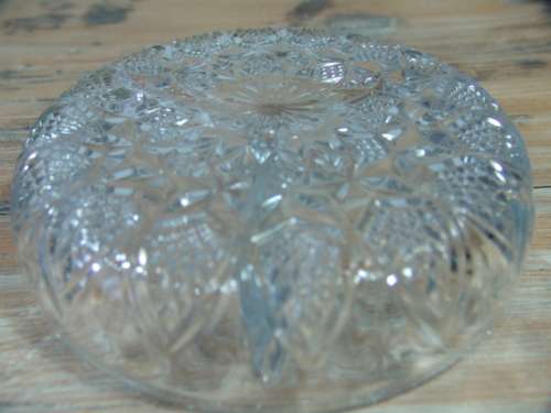 Vintage Glass 3 division snack servers - 2 in the lot