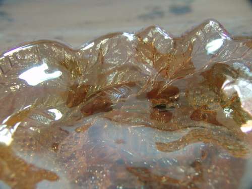 Vintage Indiana Amber Carnival glass candy Dish