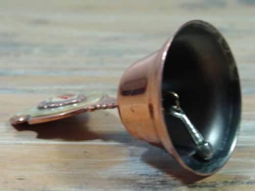 Solid copper Bell with Mother of Pearl inlay