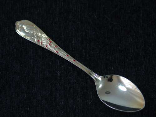 Vintage collectable 24ct gold plated Spoon with enamel detail