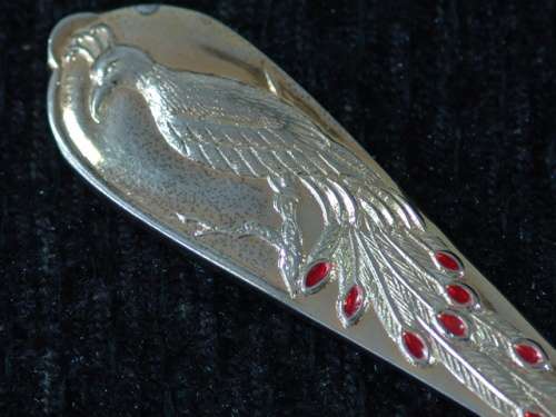 Vintage collectable 24ct gold plated Spoon with enamel detail