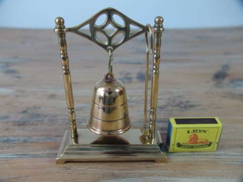 Vintage solid brass Bell on stand with hammer