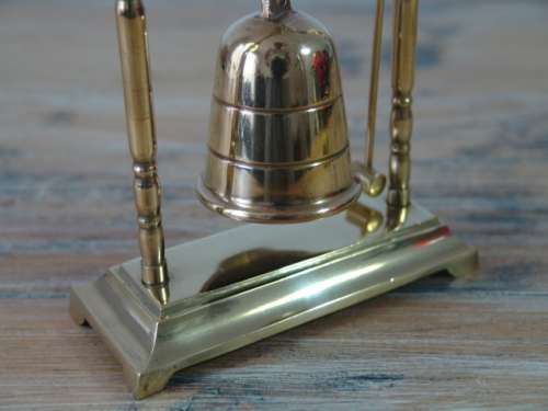 Vintage solid brass Bell on stand with hammer