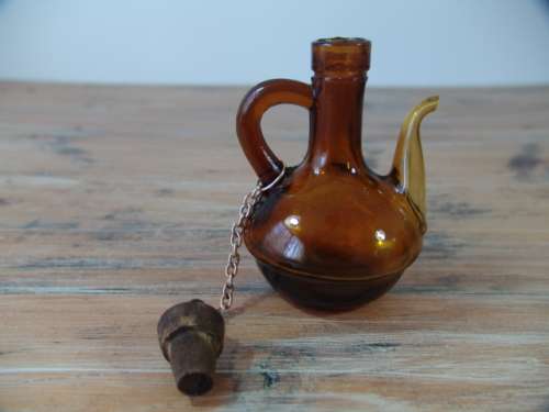 Vintage amber glass Teapot