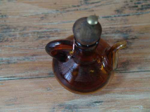 Vintage amber glass Teapot