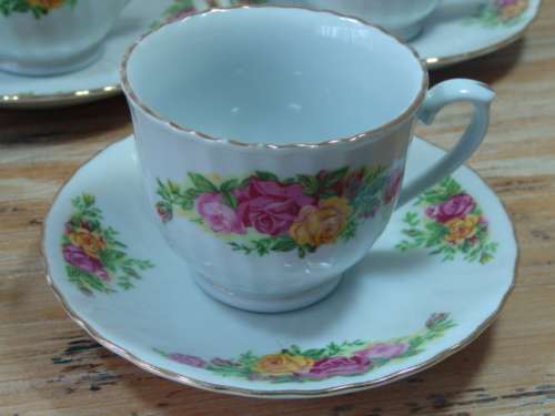 Lot of 5 Vintage Regent China Duo's "English Rose"