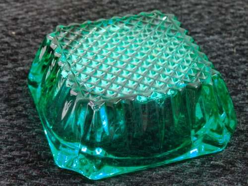 Vintage solid green glass Ashtray