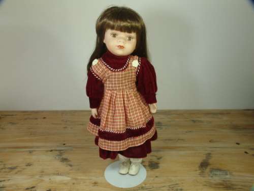 Vintage porcelain Doll with stand - 40cm